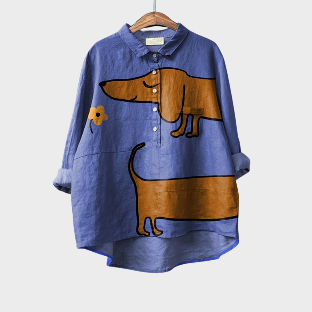 AMÉLIE | PRINTED LONG-SLEEVE BLOUSE