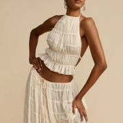 Wendy | Spaghetti-Strap Top & Smocked Skirt Set