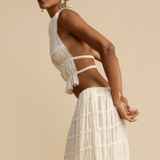 Wendy | Spaghetti-Strap Top & Smocked Skirt Set