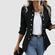 Tosha | Decorative-Button Round-Neck Jacket