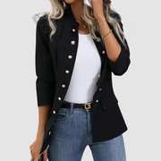Tosha | Decorative-Button Round-Neck Jacket