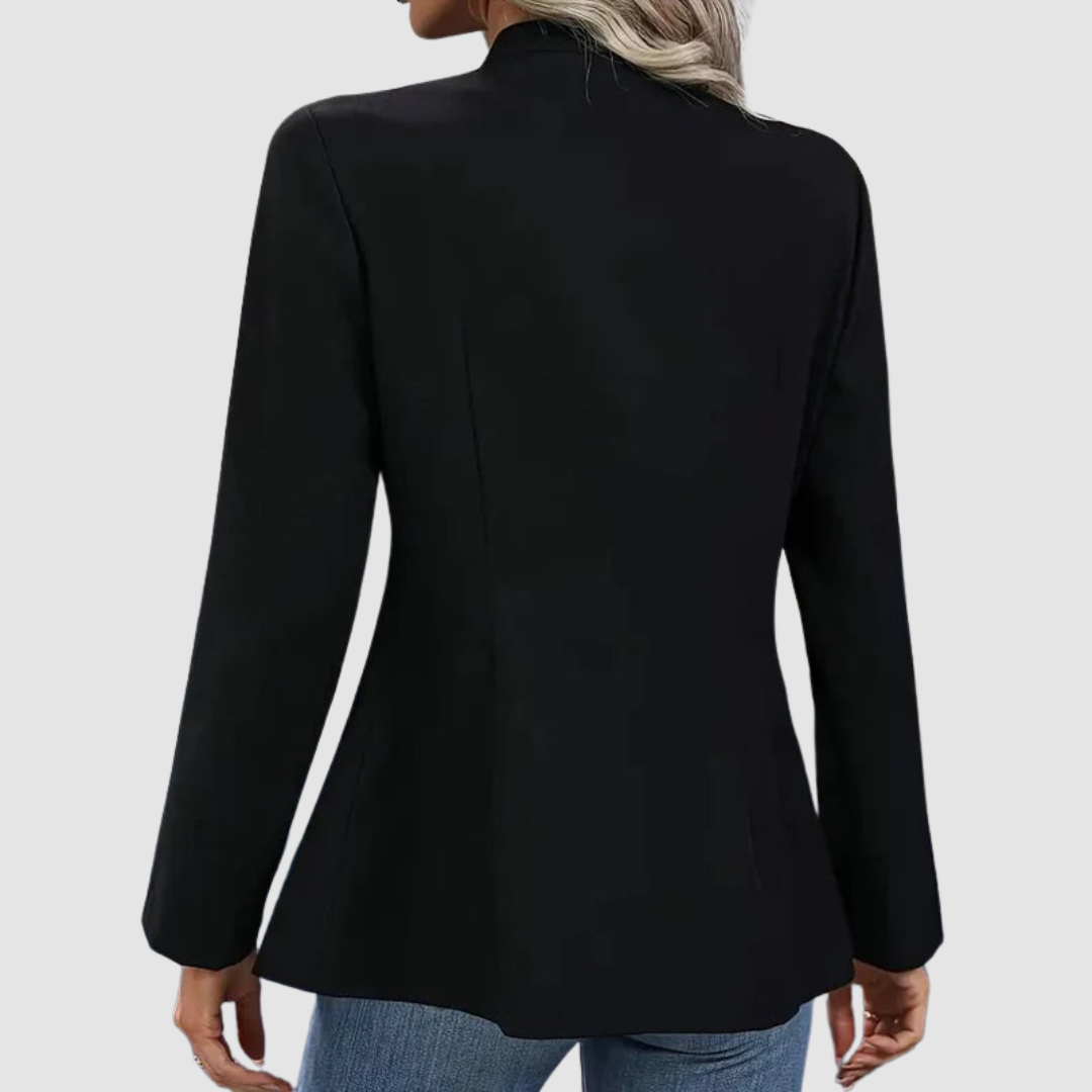 Tosha | Decorative-Button Round-Neck Jacket
