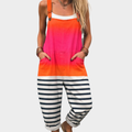 RELAXED-FIT PRINTED ADJUSTABLE-STRAP DUNGAREES
