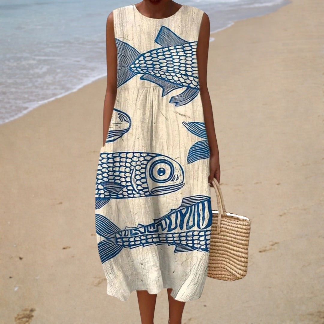 PRINTED FLOWING DRESS
