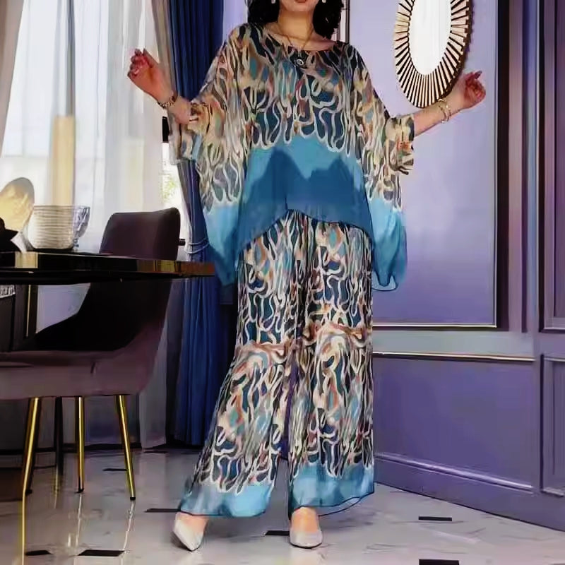 LYNETTE | ABSTRACT-PRINT FLOWING CO-ORD SET
