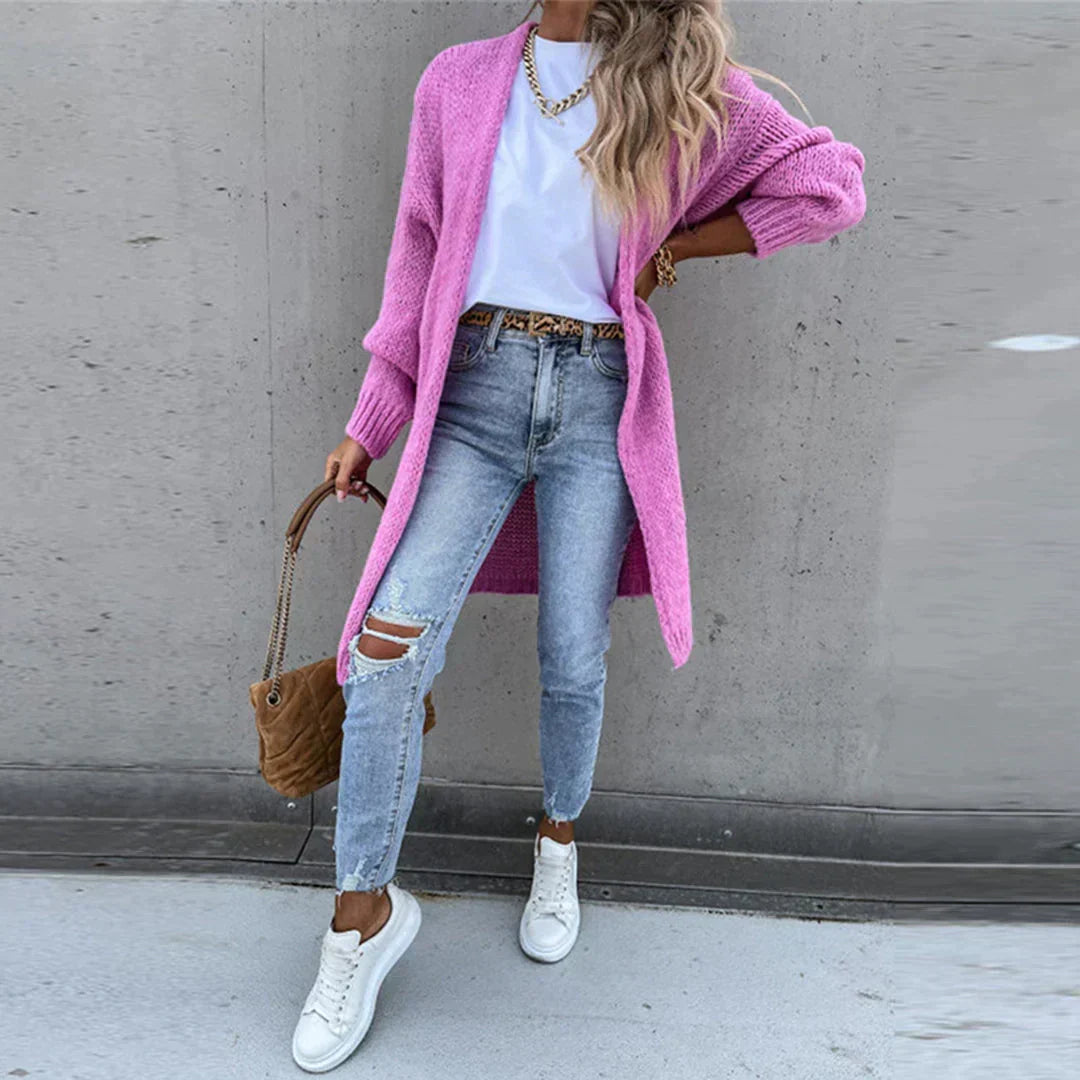 Nicolina | Open-Front Long Cardigan