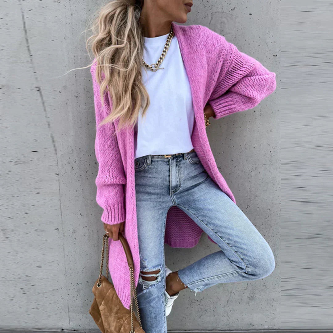 Nicolina | Open-Front Long Cardigan