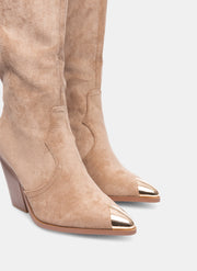 Genevra high western boots in khaki
