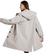Tia | Long Button-Front Hooded Coat