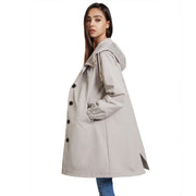 Tia | Long Button-Front Hooded Coat