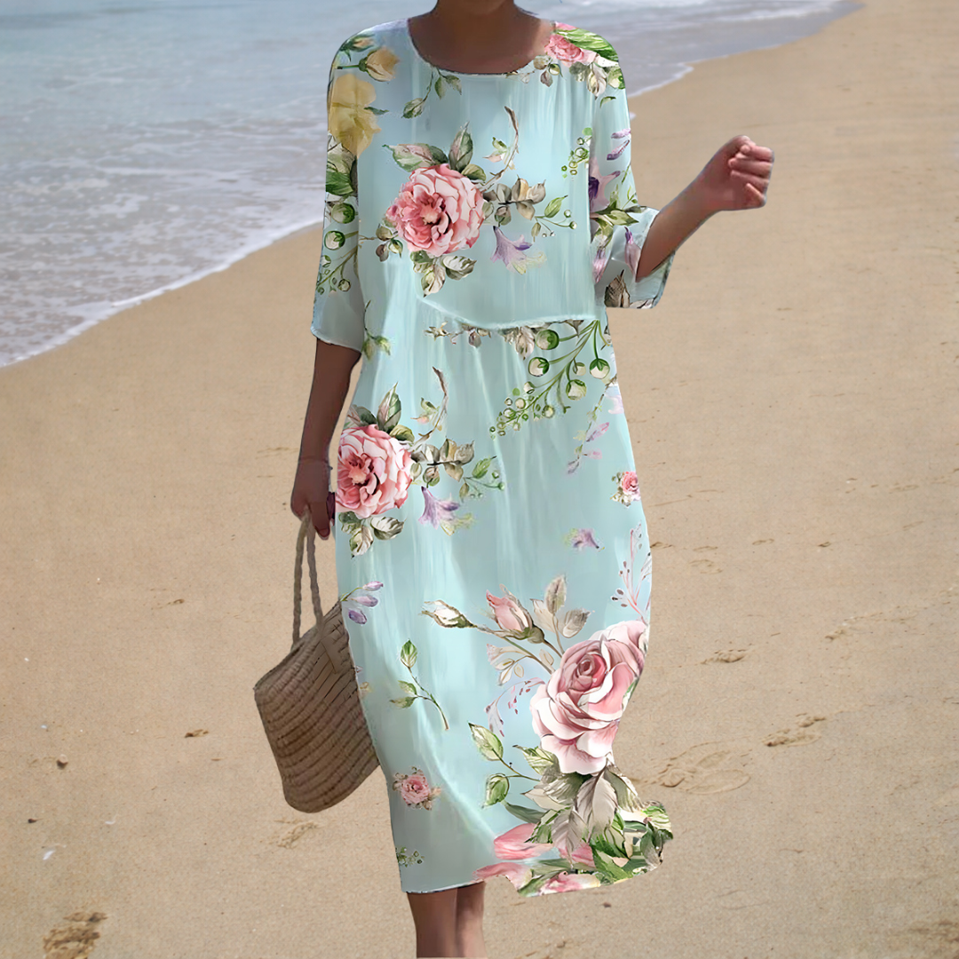 CHIQUE | SUMMER PRINTED FLOWING DRESS