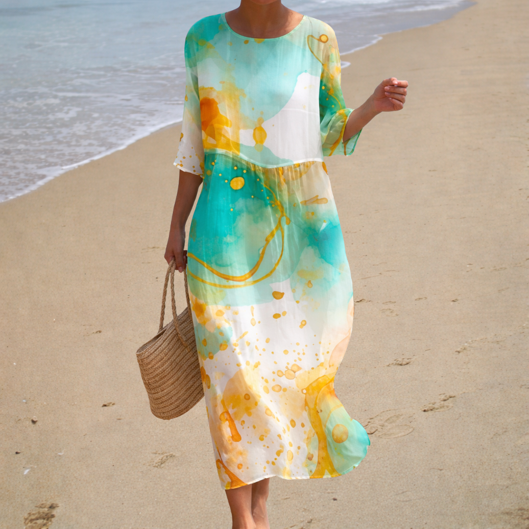 CHIQUE | SUMMER PRINTED FLOWING DRESS