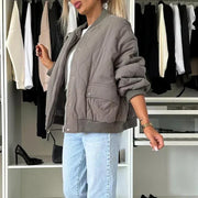 Sabra | Quilted Round-Neck Bomber Jacket
