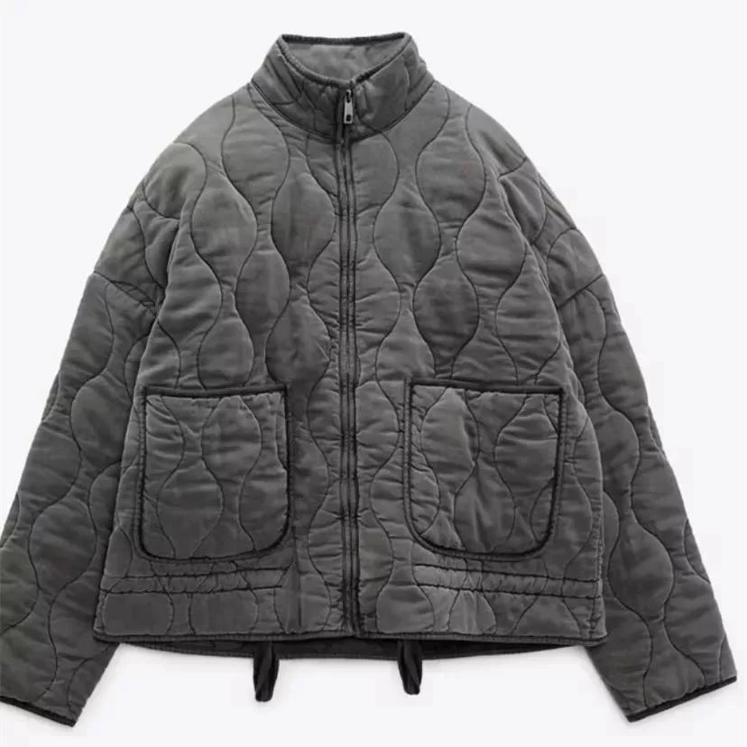 Haydee | Stand-Collar Quilted Zip Jacket