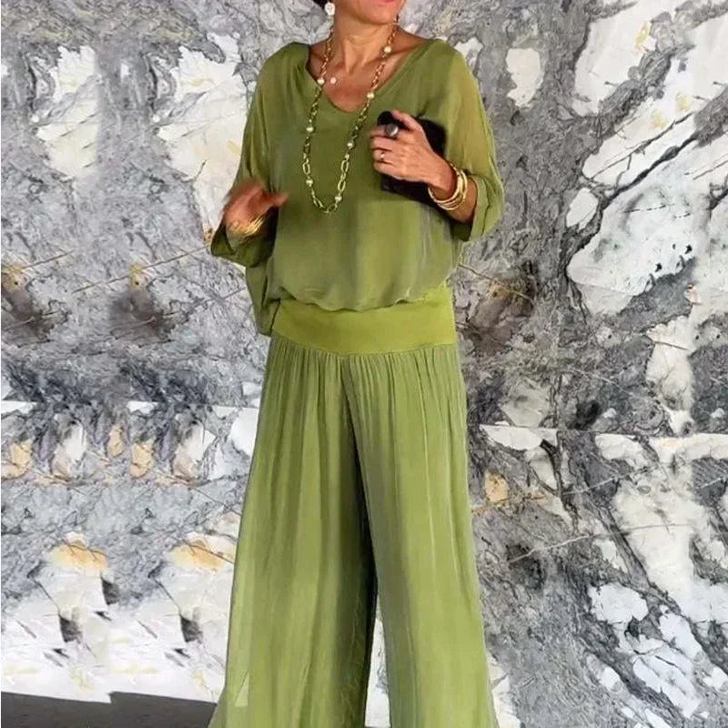 JONAH | V-NECK FLOWING CO-ORD SET