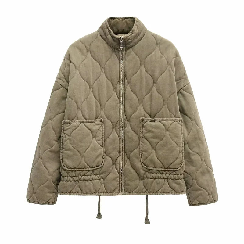 Haydee | Stand-Collar Quilted Zip Jacket