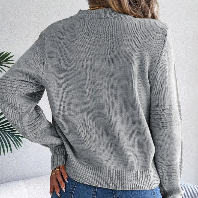 Devora | Textured-Stripe Crew-Neck Jumper