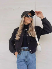 Pam | Cropped Button-Front Jacket