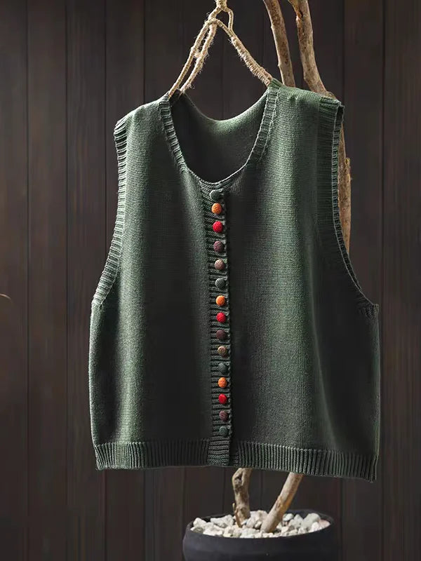 Yuridia | Button-Front Knit Vest