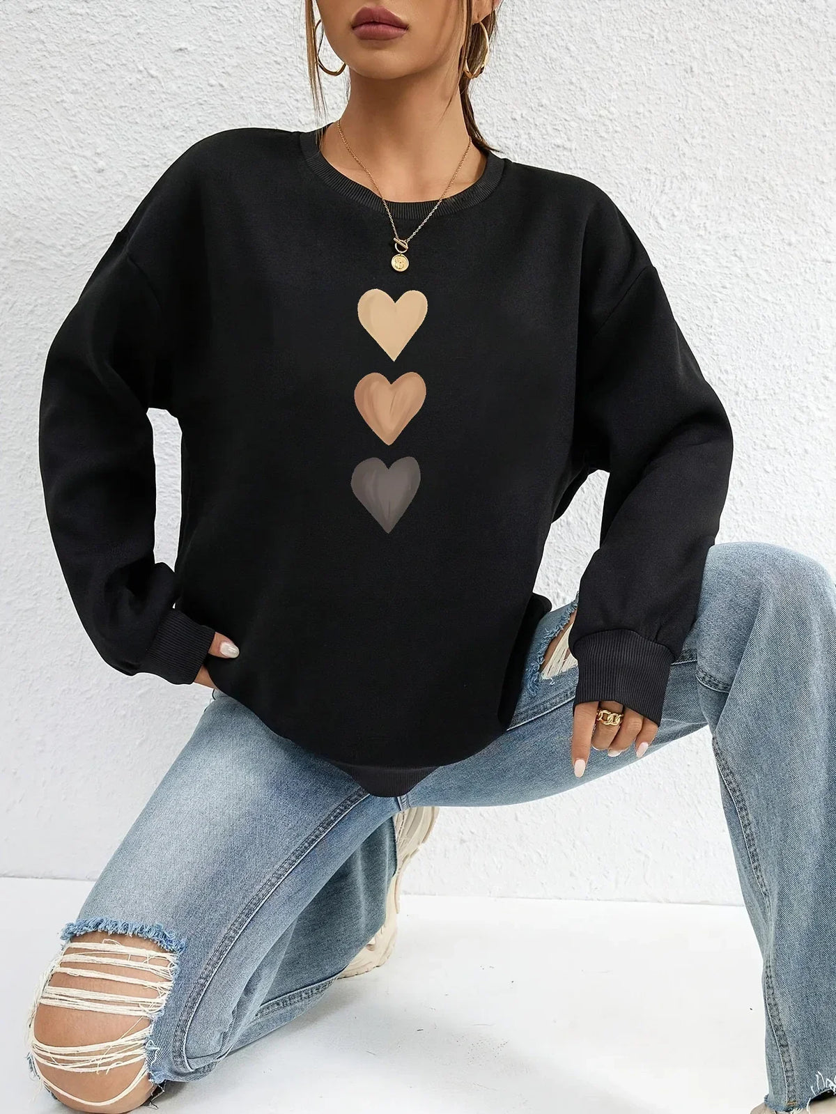 Flo | Heart-Print Sweatshirt