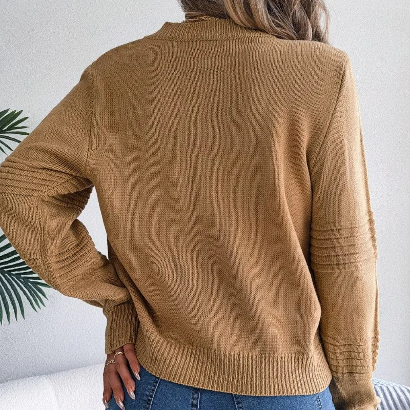 Devora | Textured-Stripe Crew-Neck Jumper