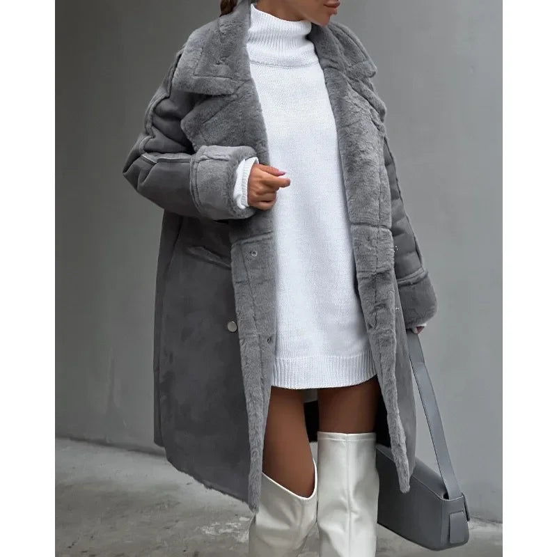 Gigi | Textured Double-Breasted Coat