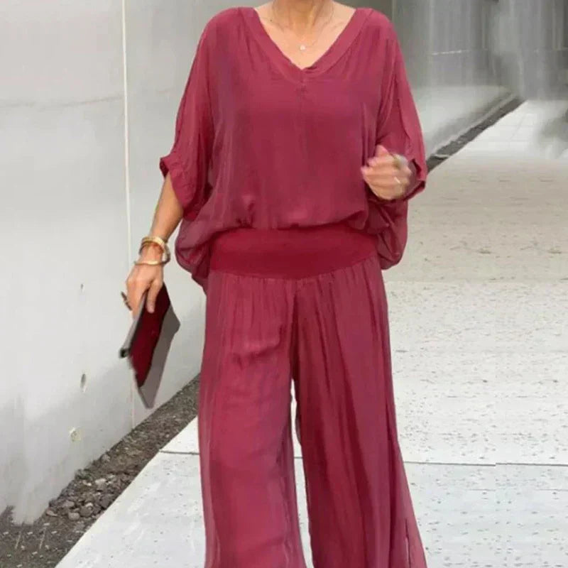 JONAH | V-NECK FLOWING CO-ORD SET