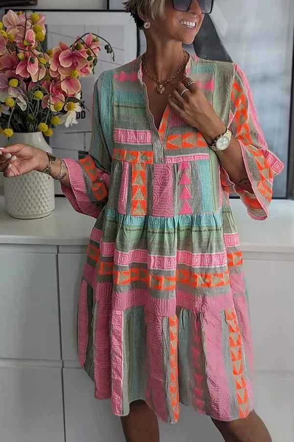 DELYTH | V-NECK VINTAGE DRESS