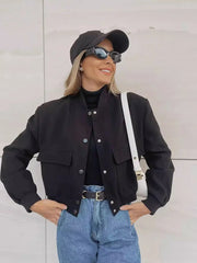 Pam | Cropped Button-Front Jacket