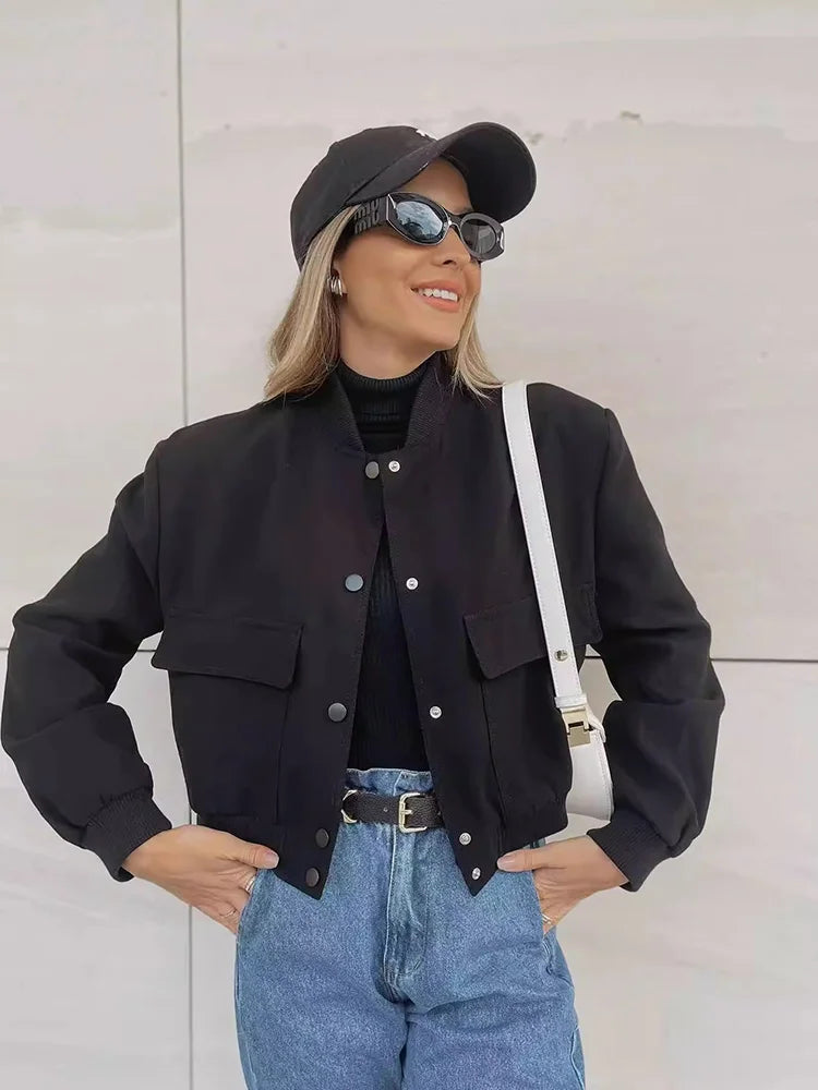Pam | Cropped Button-Front Jacket