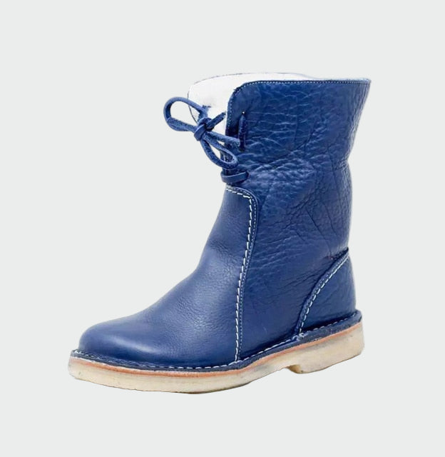 Waterproof Leather Mens Boots With Woollen Lining