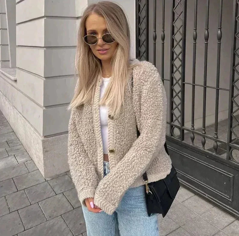 Vicki | Textured Button-Front Jacket