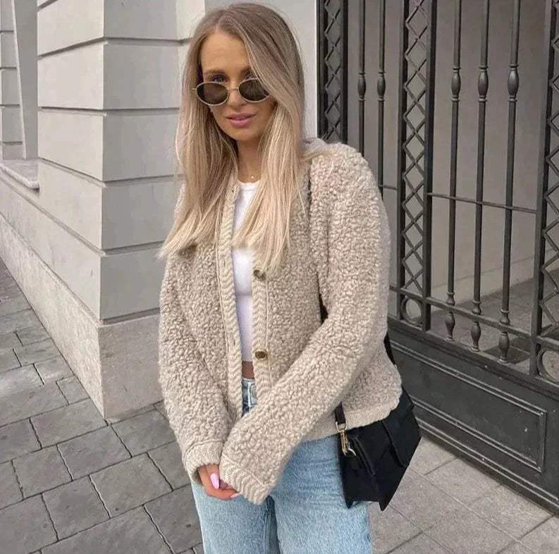 Vicki | Textured Button-Front Jacket