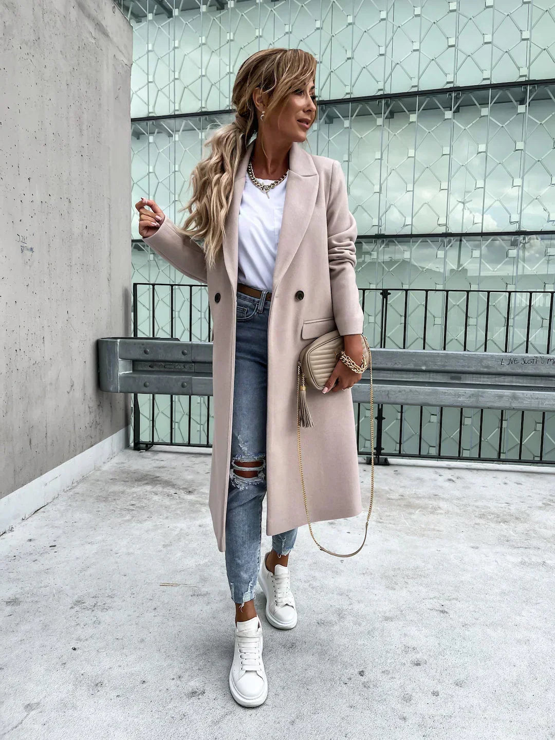 Dalila | Double-Breasted Long Coat