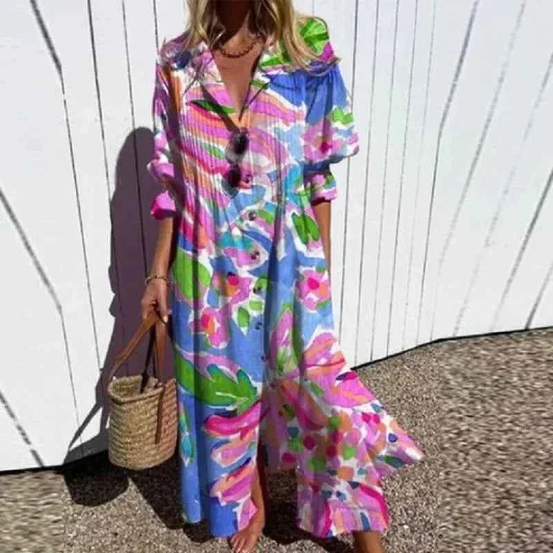 MARISSA | PRINTED BUTTON-FRONT DRESS