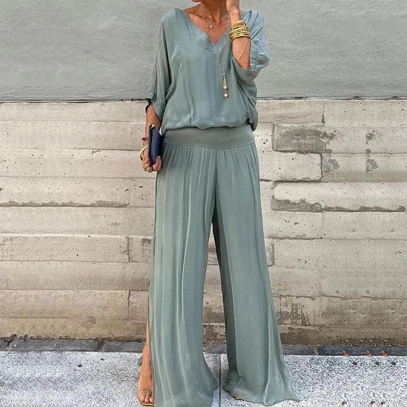 JONAH | V-NECK FLOWING CO-ORD SET