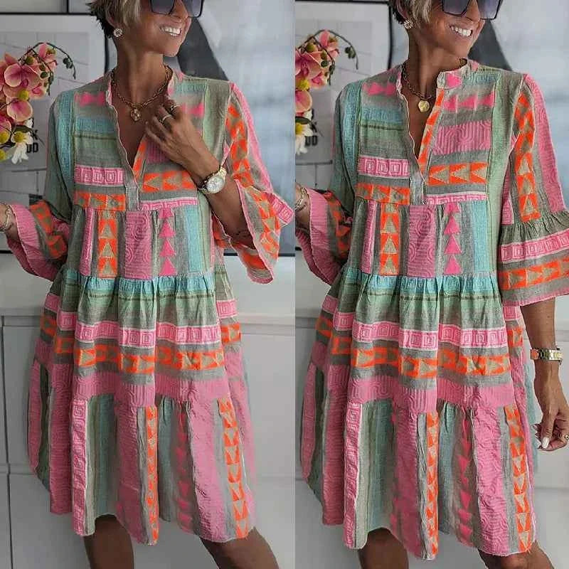 DELYTH | V-NECK VINTAGE DRESS