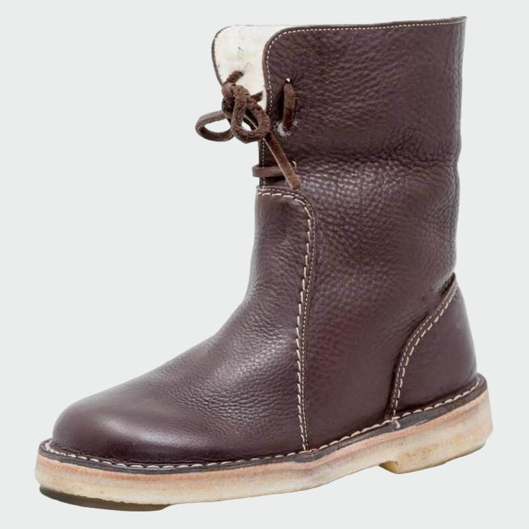 Waterproof Leather Mens Boots With Woollen Lining