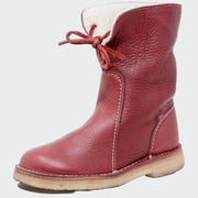 Waterproof Leather Mens Boots With Woollen Lining