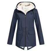 Morwenna | Long Fleece-Lined Hooded Parka in Grey