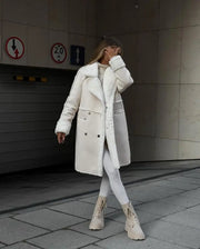 Gigi | Textured Double-Breasted Coat