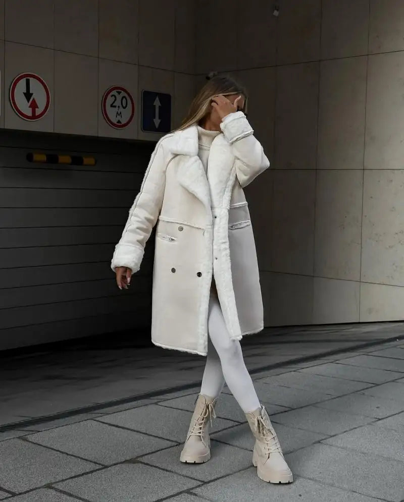 Gigi | Textured Double-Breasted Coat