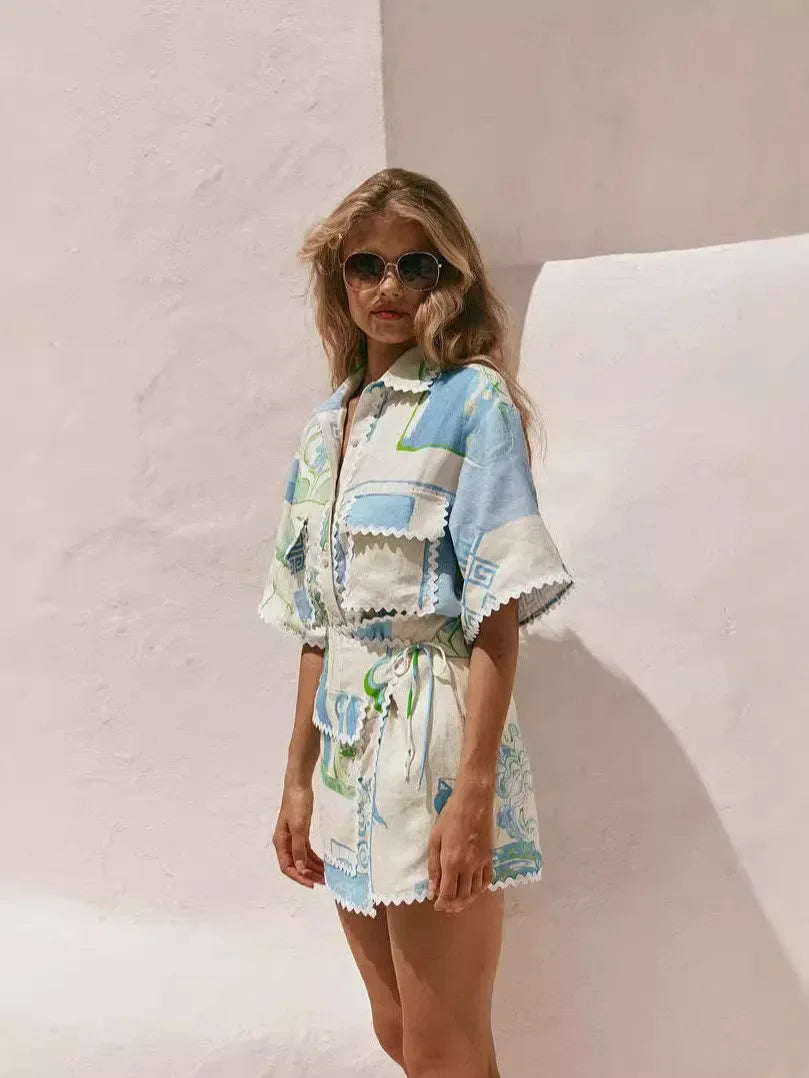 SOLENE | PATCHWORK SHORT-SLEEVE CO-ORD SET