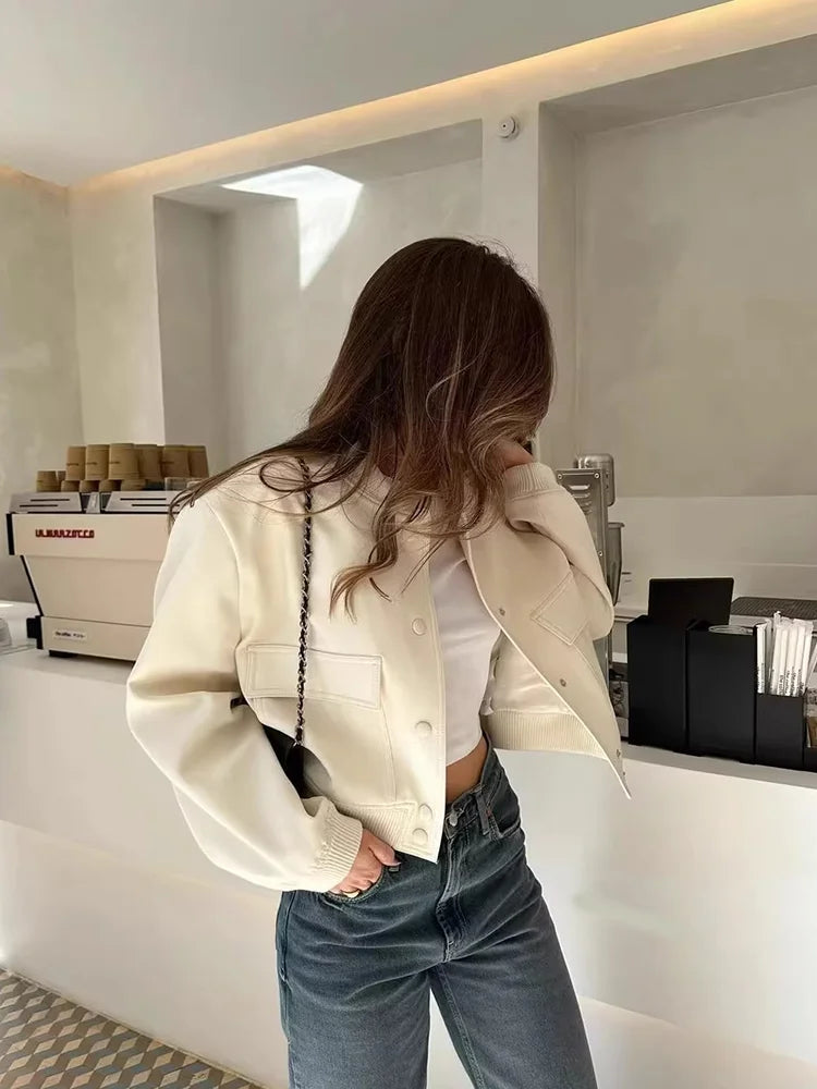 Pam | Cropped Button-Front Jacket