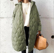 Domenica | Collarless Long Quilted Coat