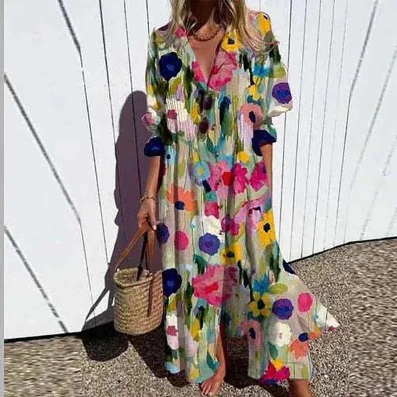 MARISSA | PRINTED BUTTON-FRONT DRESS