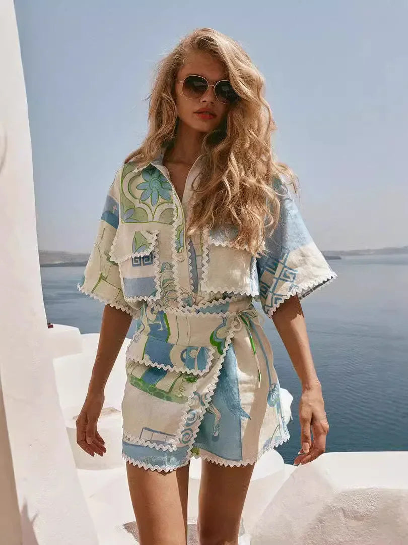 SOLENE | PATCHWORK SHORT-SLEEVE CO-ORD SET