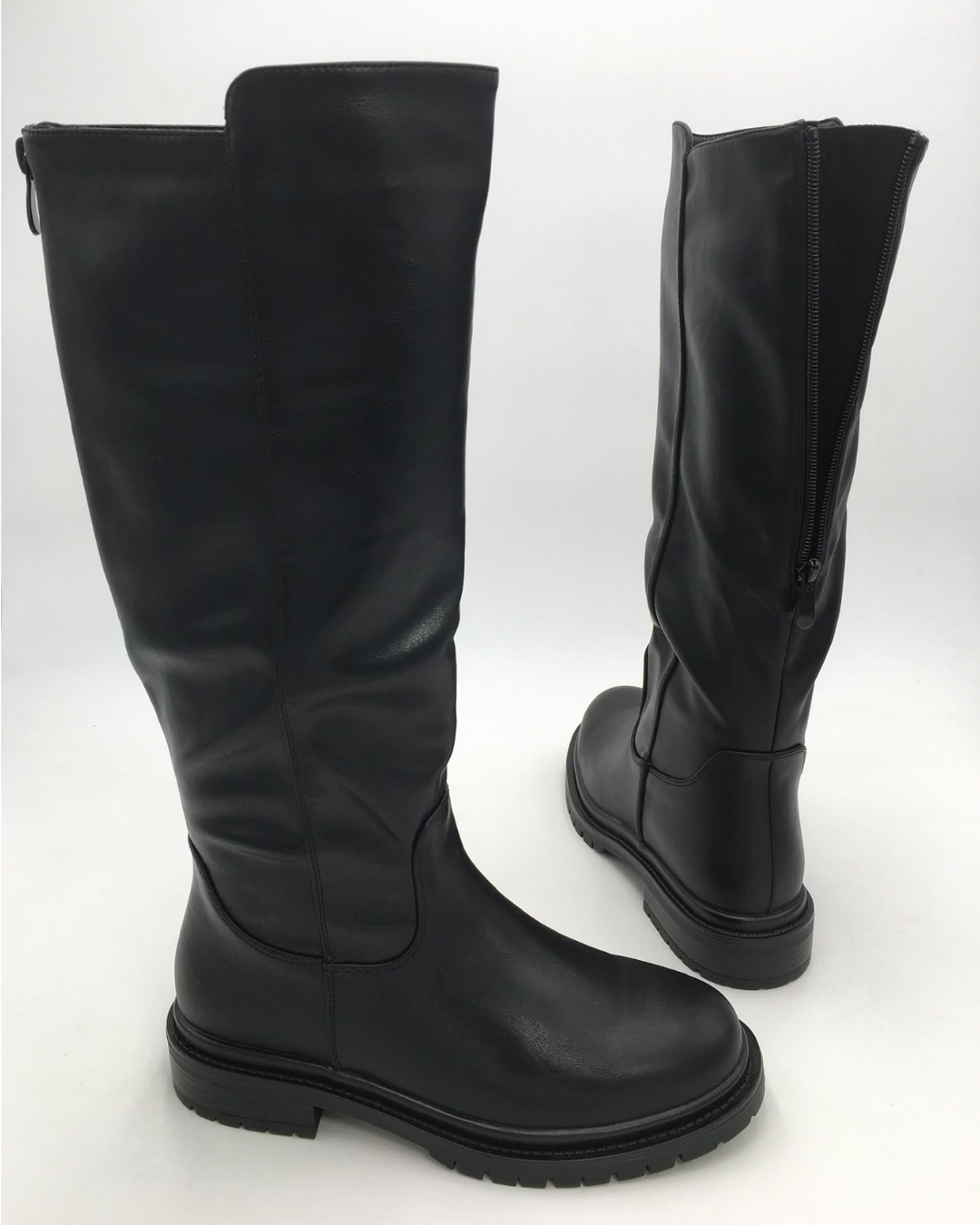 Steffi adjustable-shaft boots in black