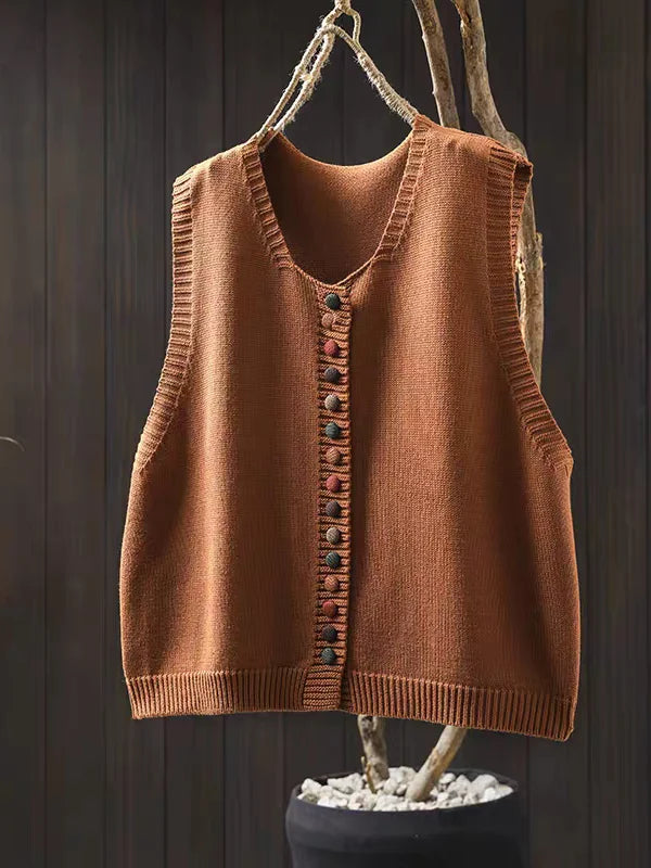 Yuridia | Button-Front Knit Vest