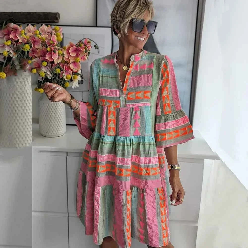 DELYTH | V-NECK VINTAGE DRESS